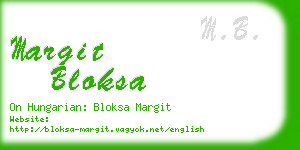 margit bloksa business card